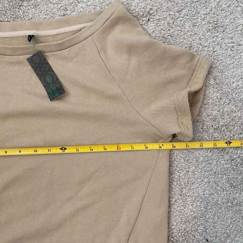 United Colors of Benetton Mini Shirt Dress. Tan. Medium - Picture 10 of 13